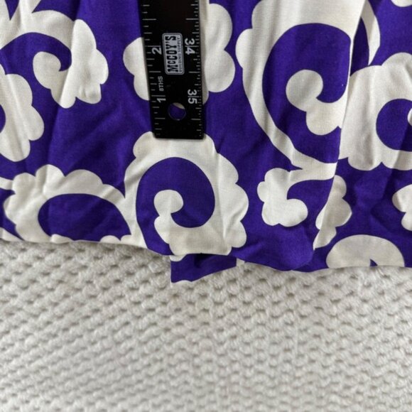 Diane von Furstenberg DVF Wrap Dress Quiet Purple White Floral 100 % Silk Size 8 - Picture 6 of 9